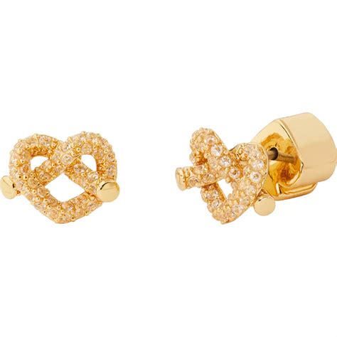 kate spade pave knot earrings.